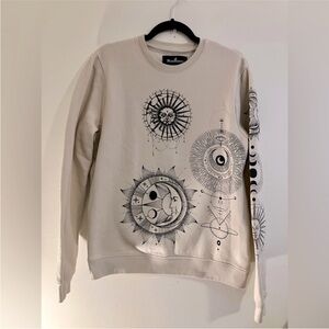 Blind Rooster Cream Graphic Sweater Women’s Size Medium Astrology